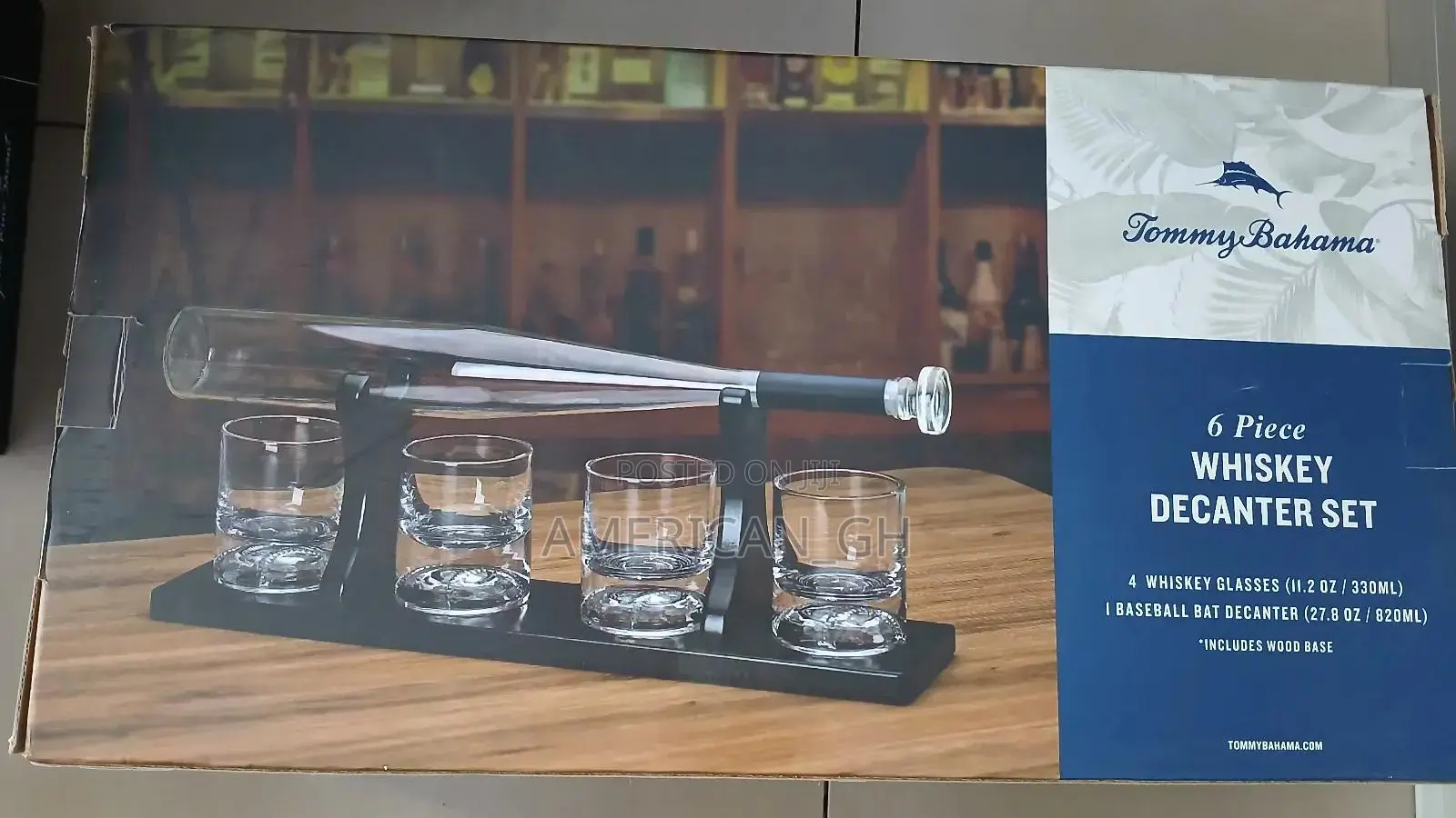 6 Piece Baseball Whiskey Decanter Set