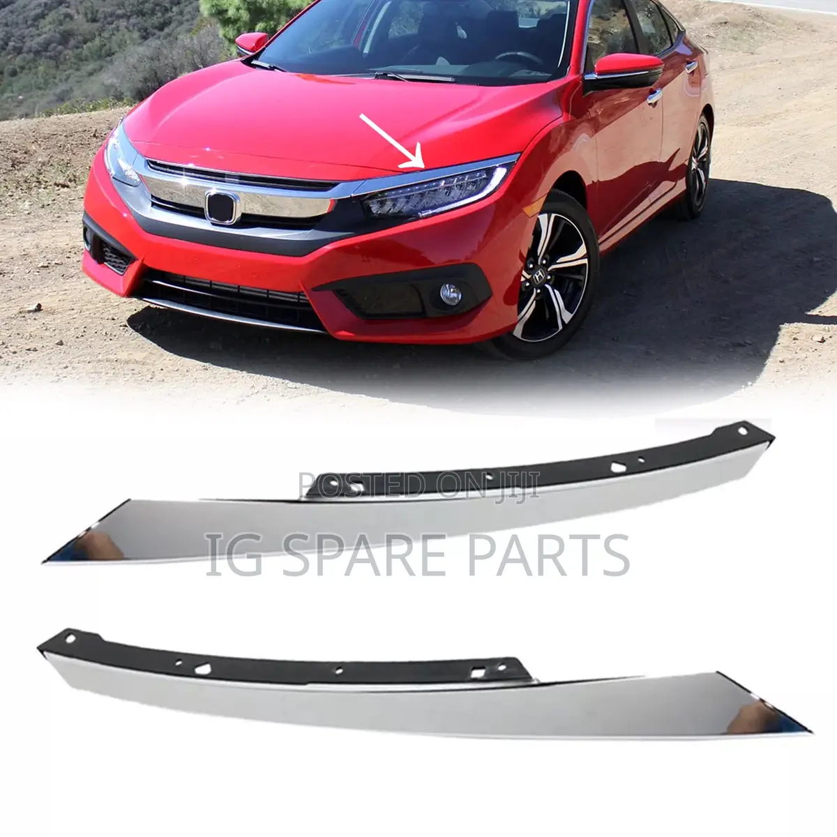 Honda Civic 2016-2018 Head Light Garnish Pair