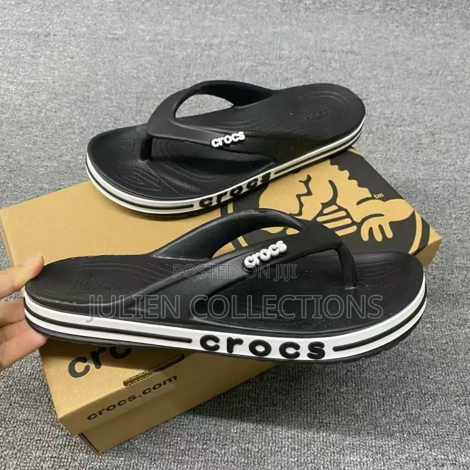 Crocs Slides Noise Black And White