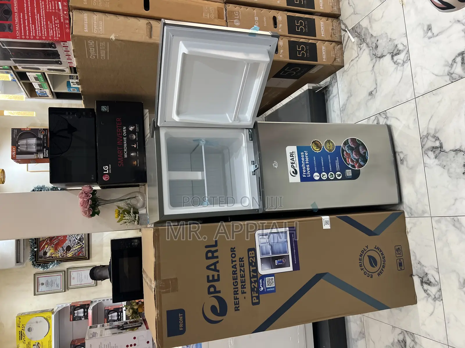 Fresh in Box Pearl 138l Top Mount Freezer Fridge(Pf-217-2b)Gray 