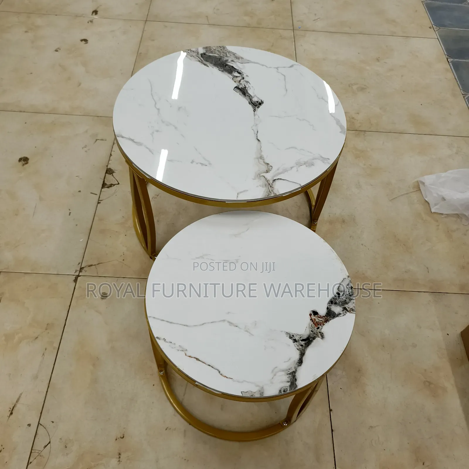 Marble Top Modern Round Nesting Coffee Tables
