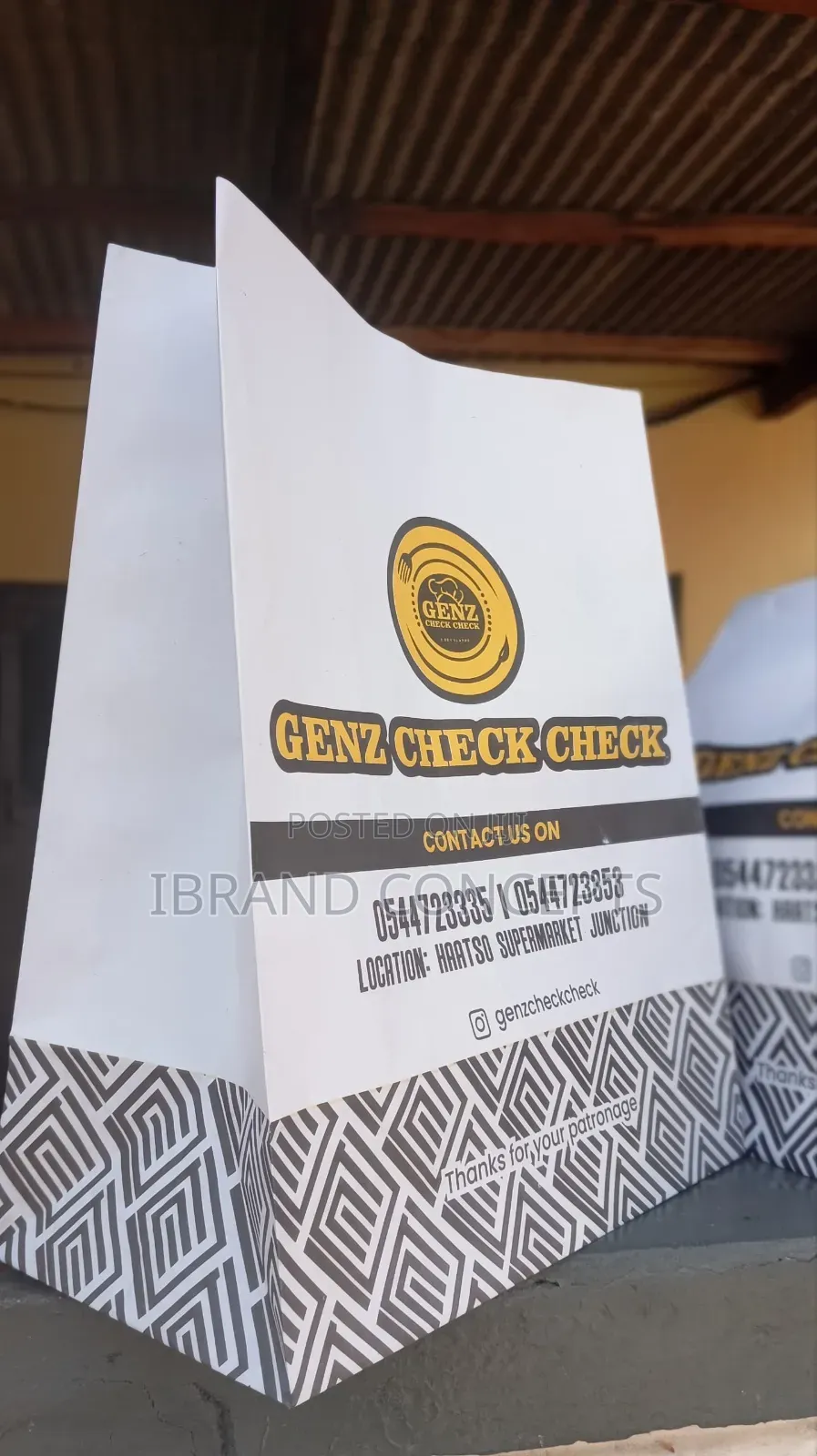 White Paper Bag for Food