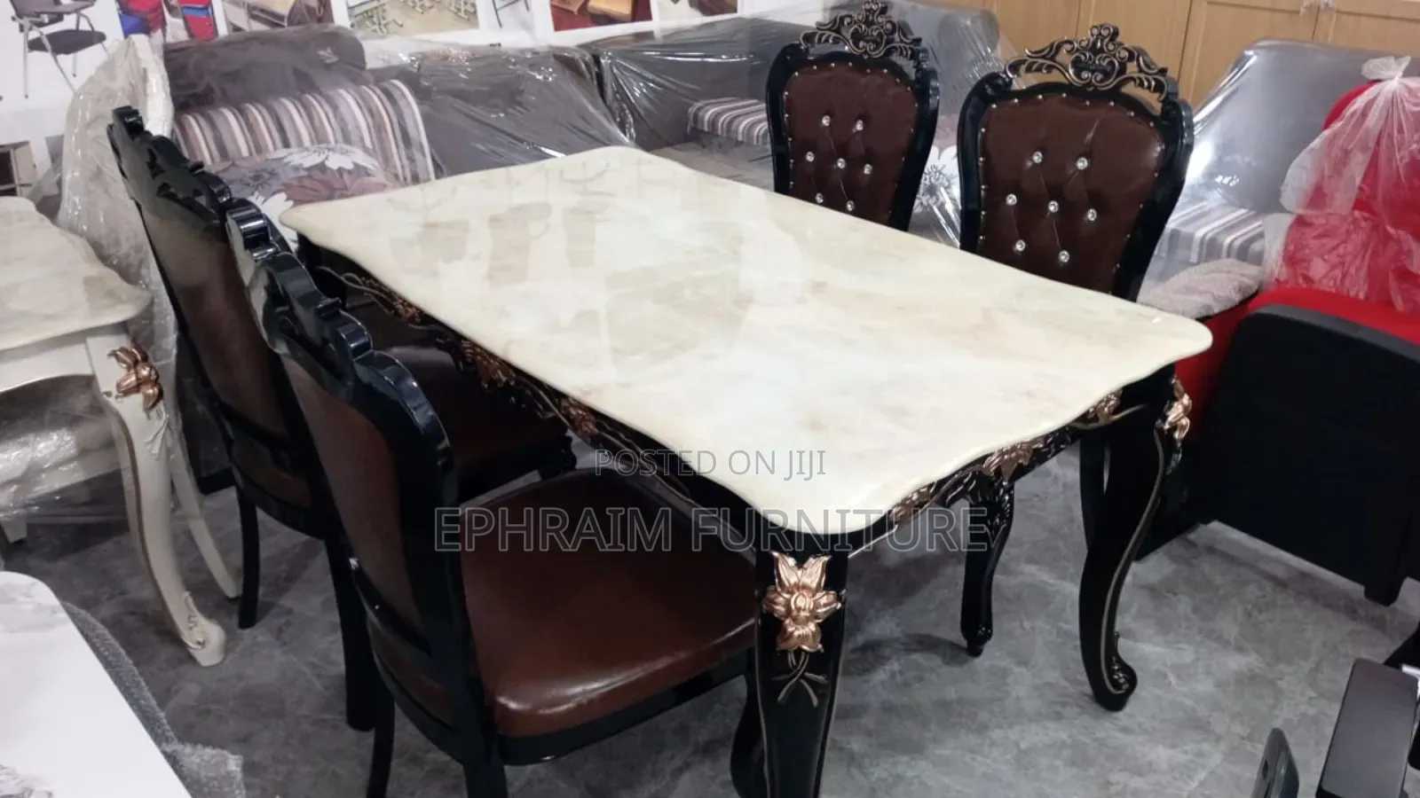 6 Chairs Marble Dinning Table