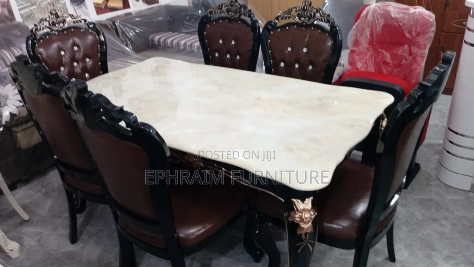 6 Chairs Marble Dinning Table