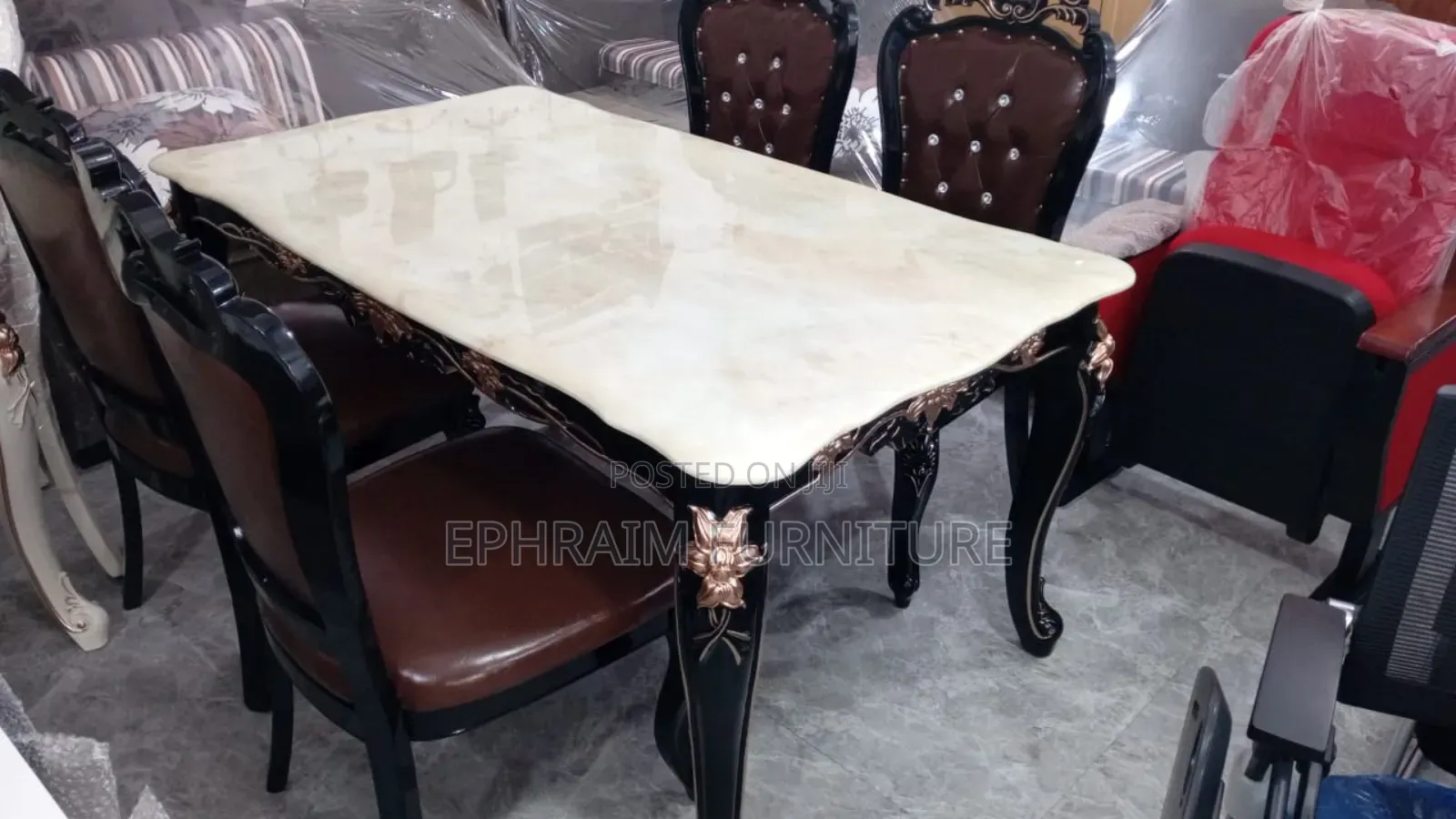 6 Chairs Marble Dinning Table