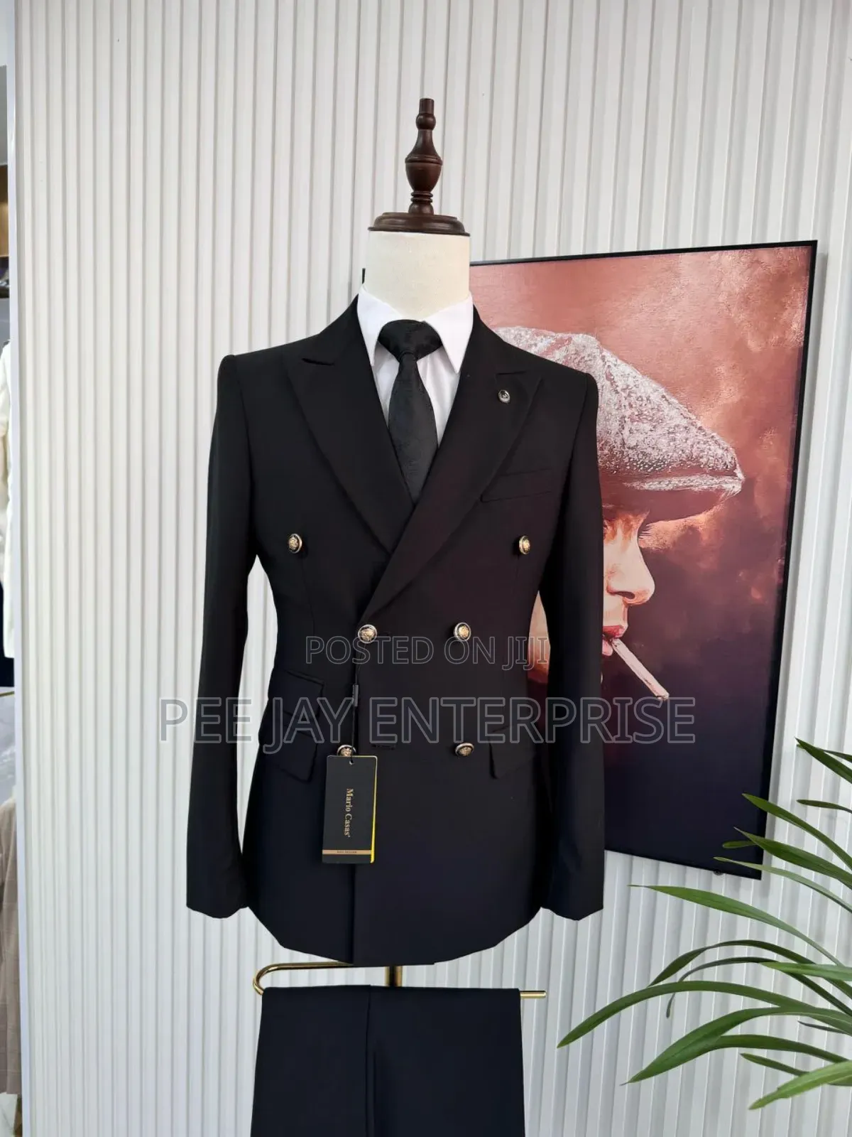Black Double-Breasted Suit.