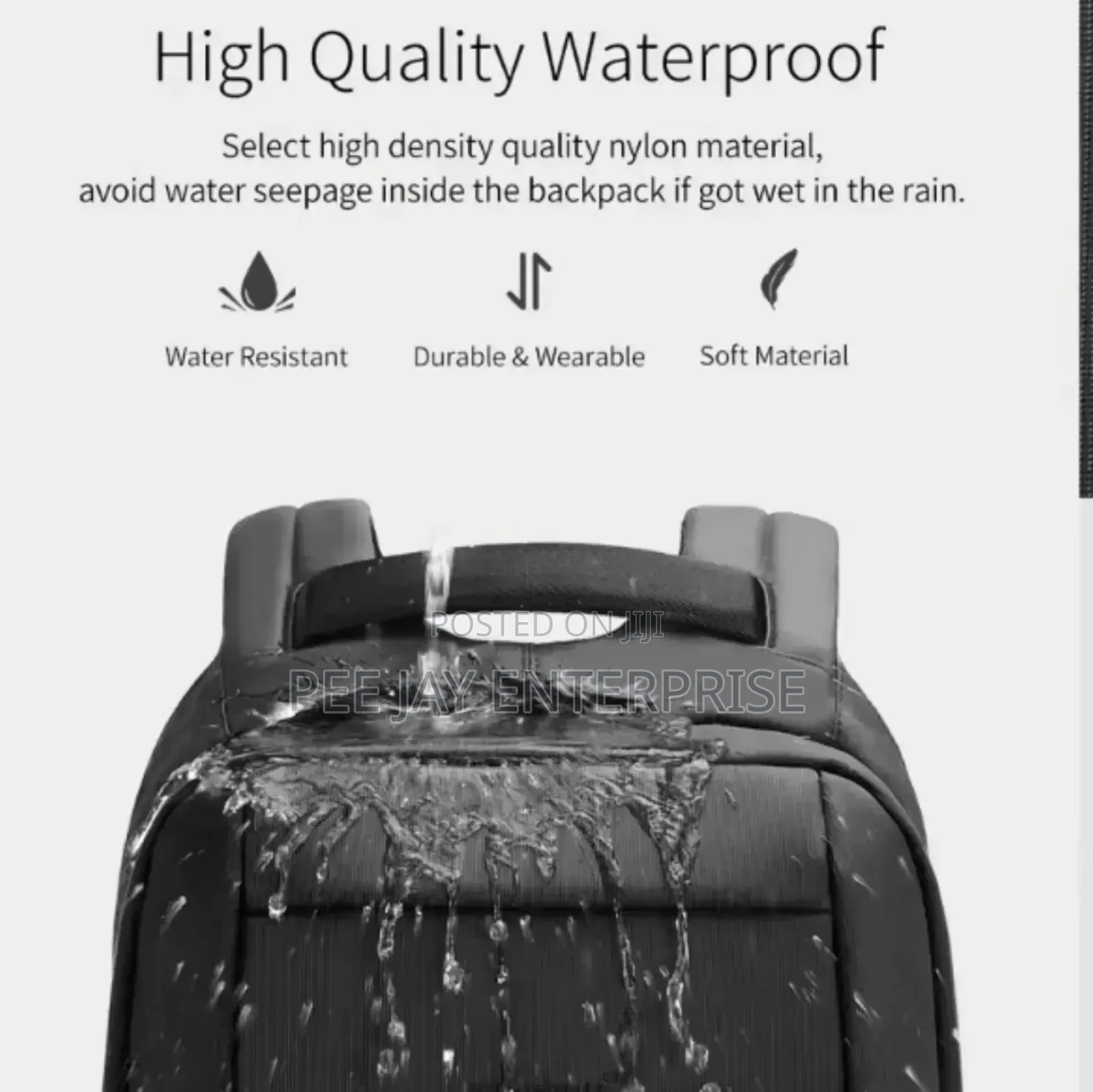 Black Pl Power Hard-shell Laptop Backpack