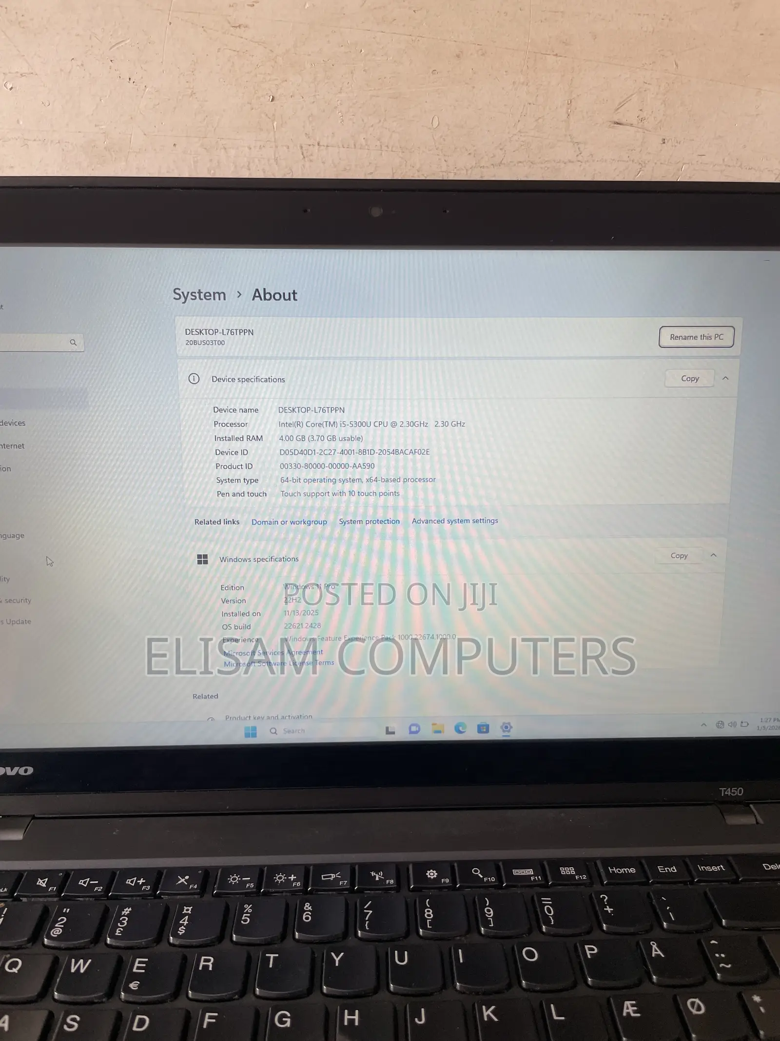 Laptop Lenovo ThinkPad T450 8GB Intel Core i5 HDD 750GB