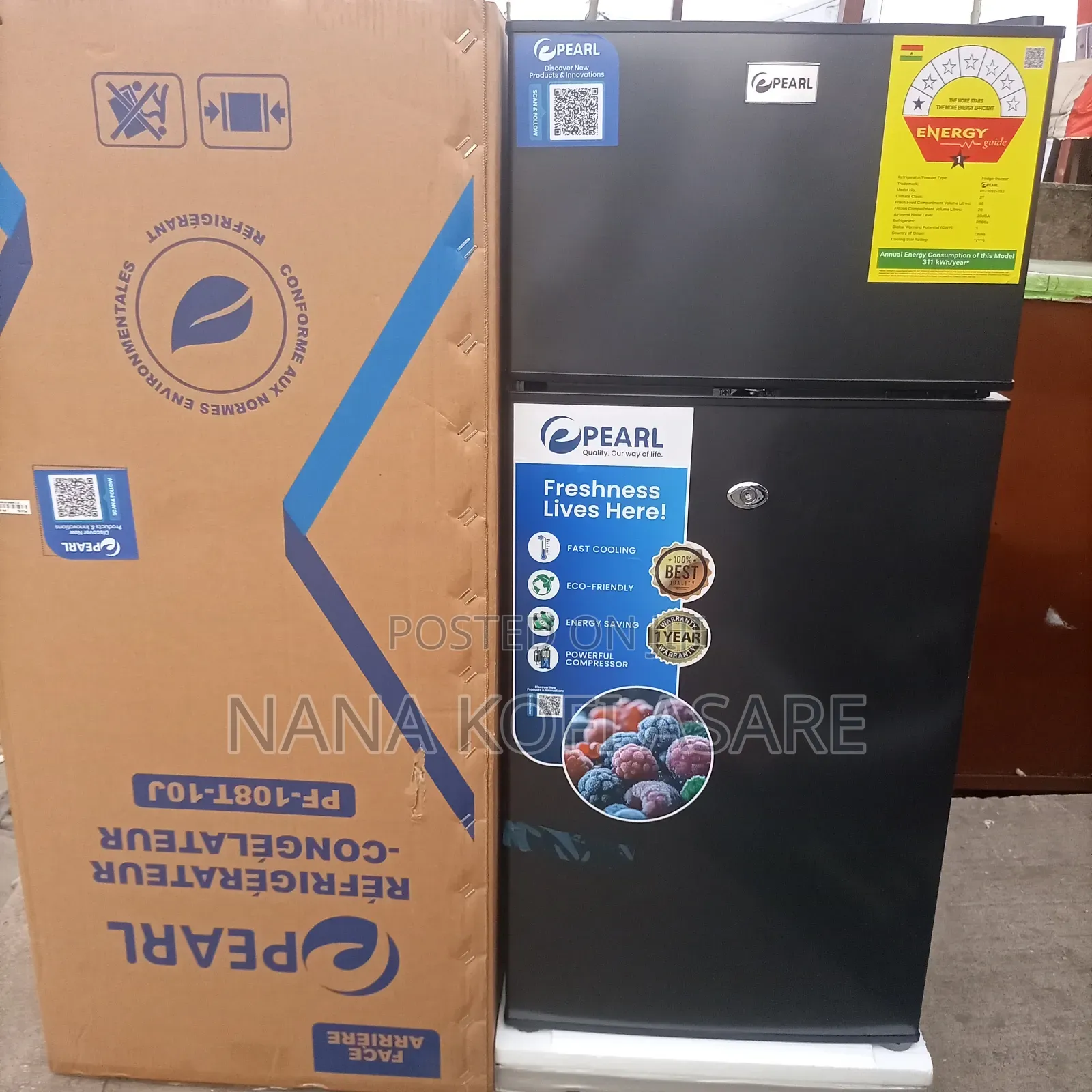 Pearl 68litres Double Door Refrigerator