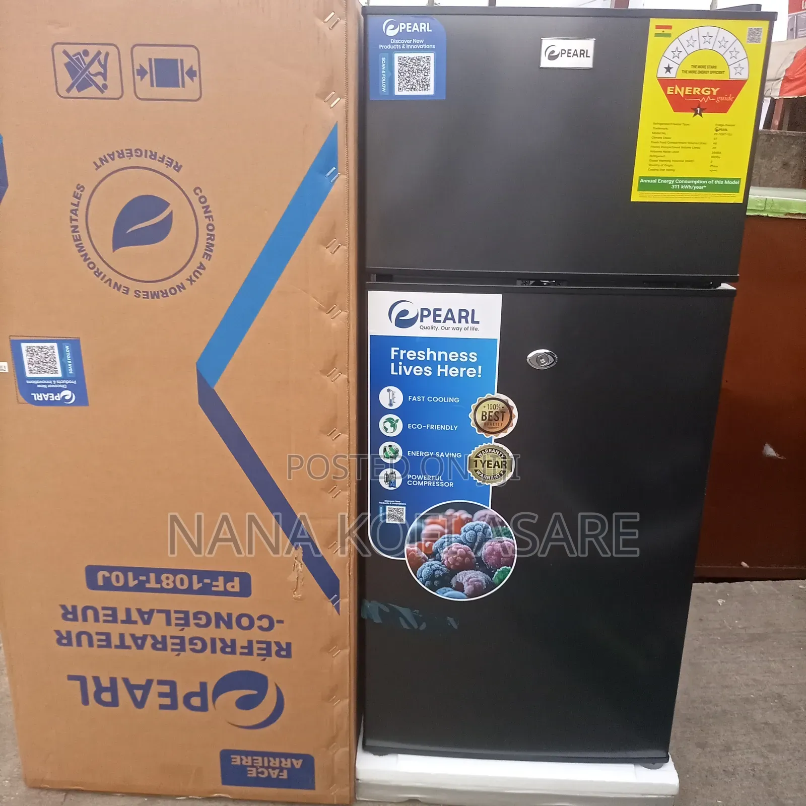 Pearl 68litres Double Door Refrigerator