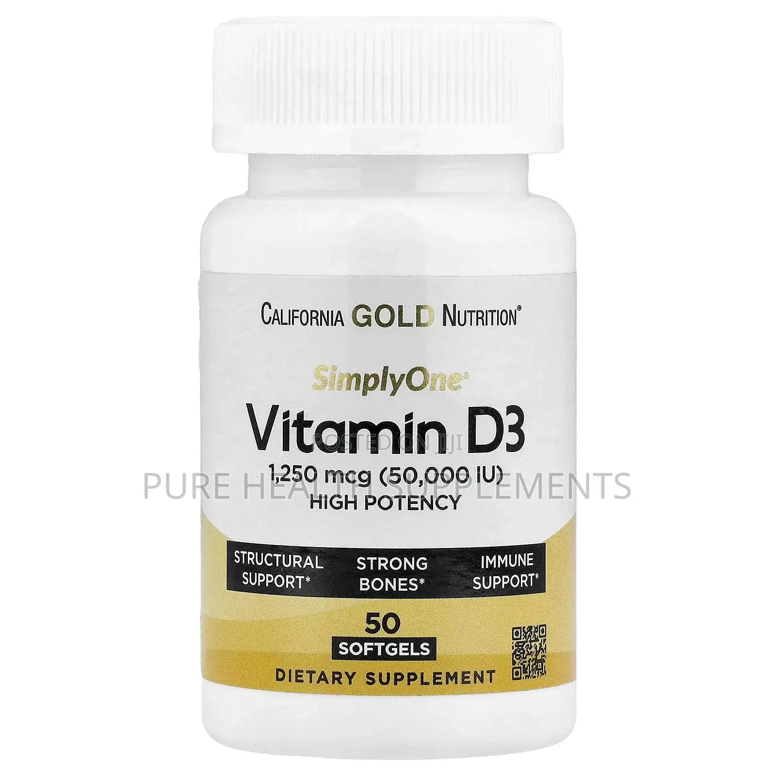 California, Simplyone, Vitamin D3, 1,250 MCG (50,000 Iu), 50 Softgels