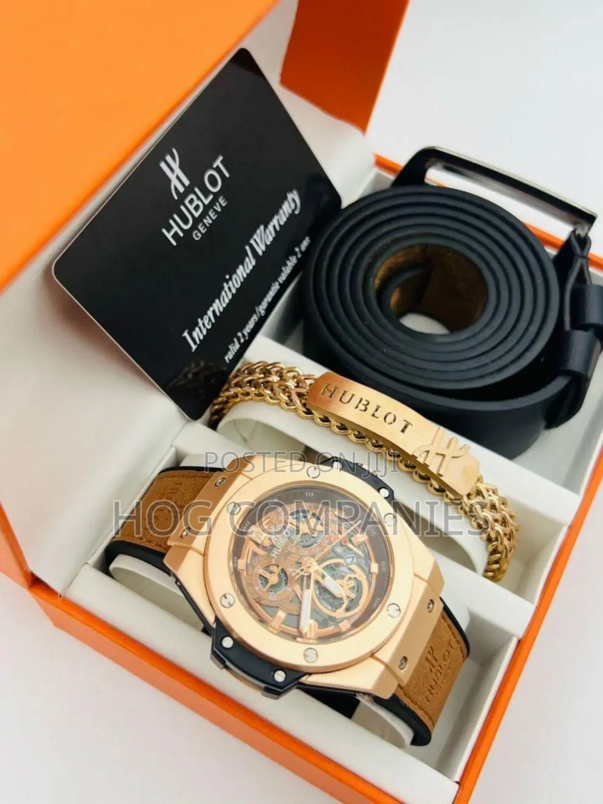 Hublot Watch Bracelet Belt Valentine Gift Box Set -Fast Delivery