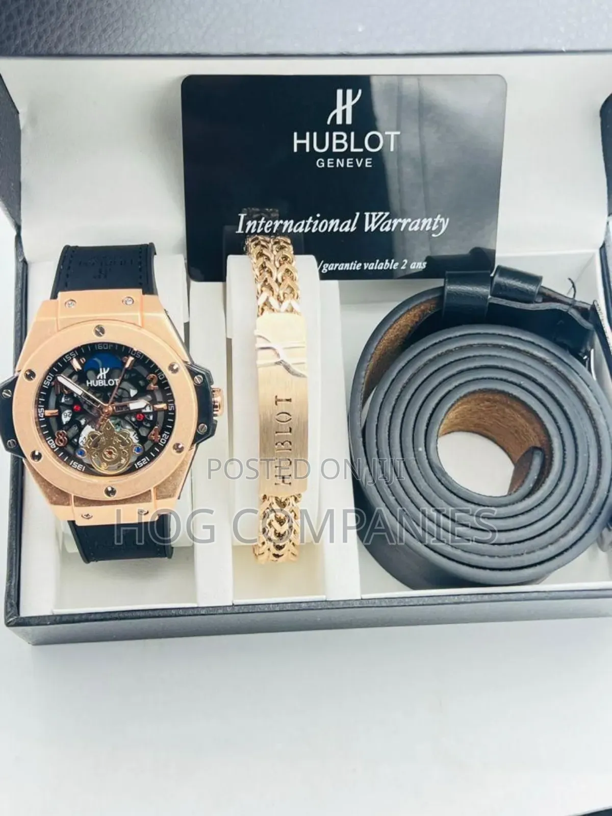 Hublot Men's Luxury Watch Belt Bracelet Gift Set Package Box