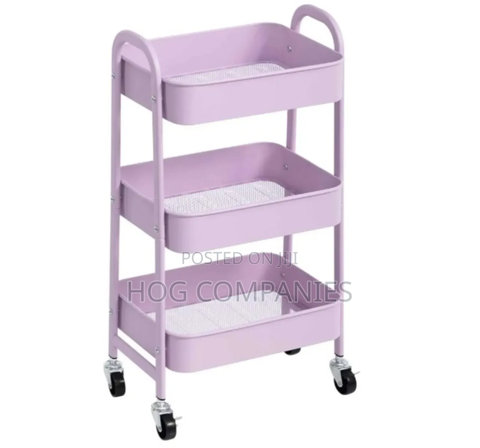 Movable Rolling Organizer, 3 Tier Metal Cart With Lockable Wheels