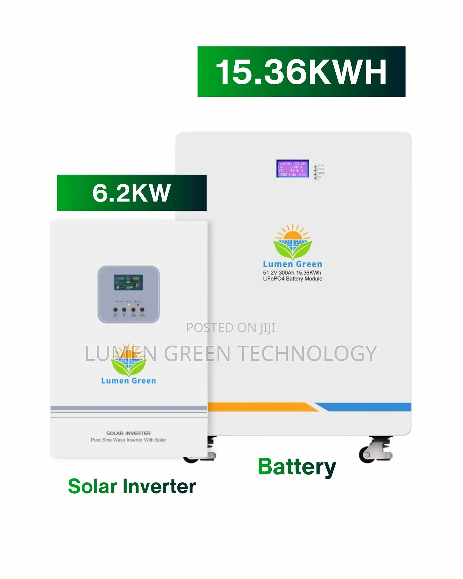 15.36kwh Solar Battery 6.2kw Inverter