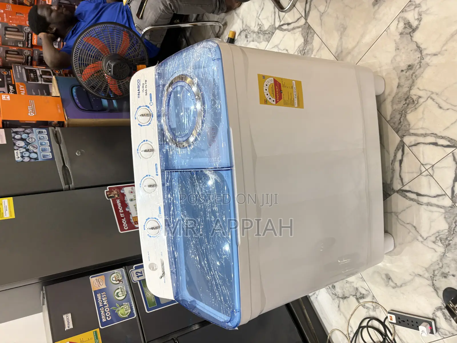 Sealed in Box Nasco 15kg Twin Tub Electric Washing Machine + Spin Dry.