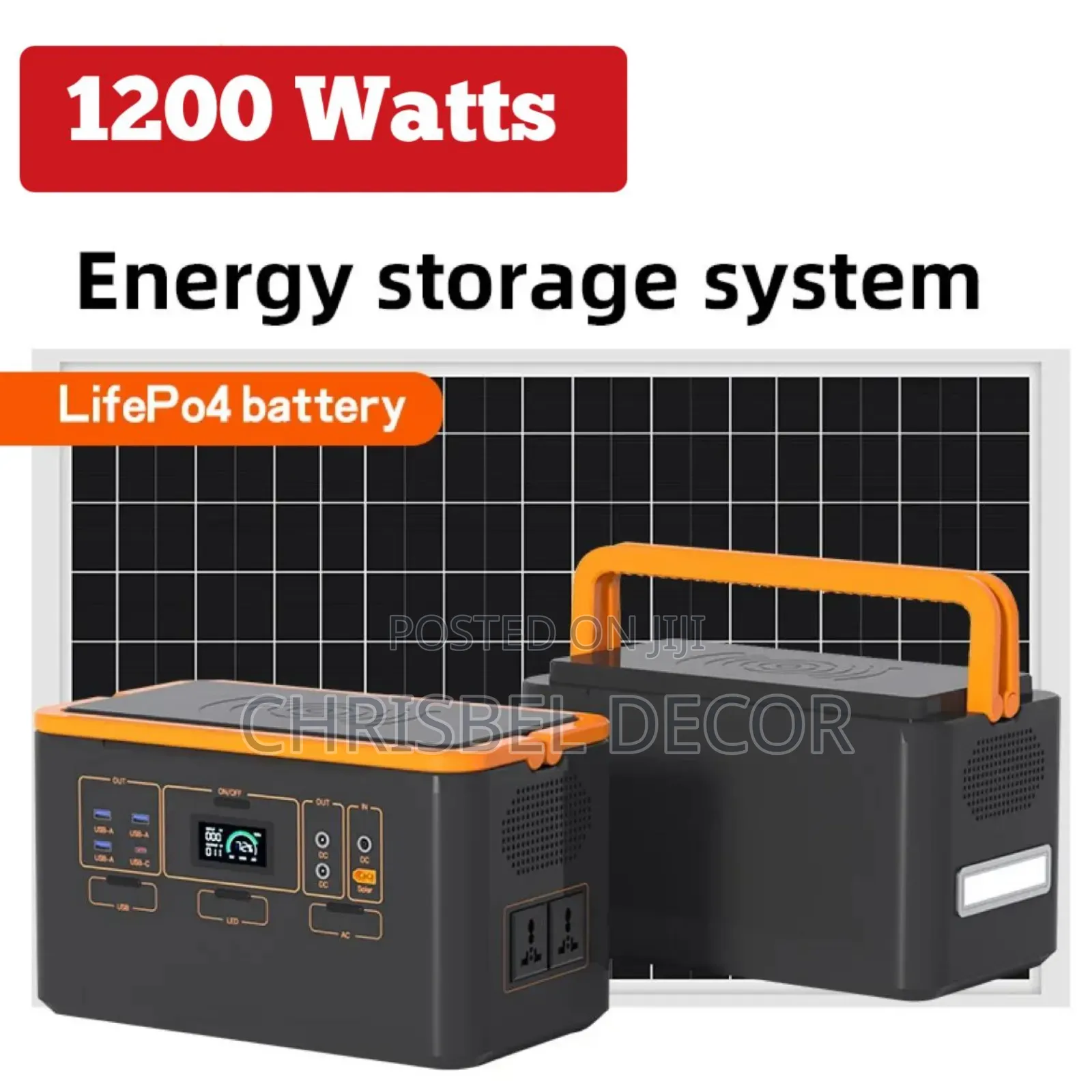 1200w Solar Power Station + Solar Panel (Emergency Power System)
