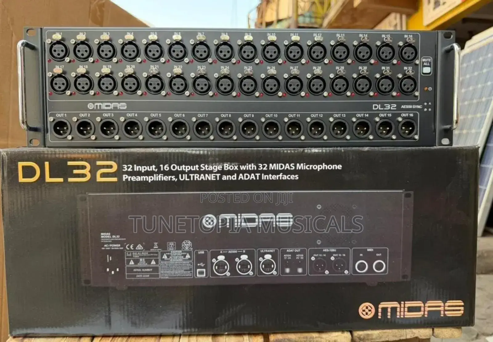 Midas Dl32 32-input / 16-output Stage Box.