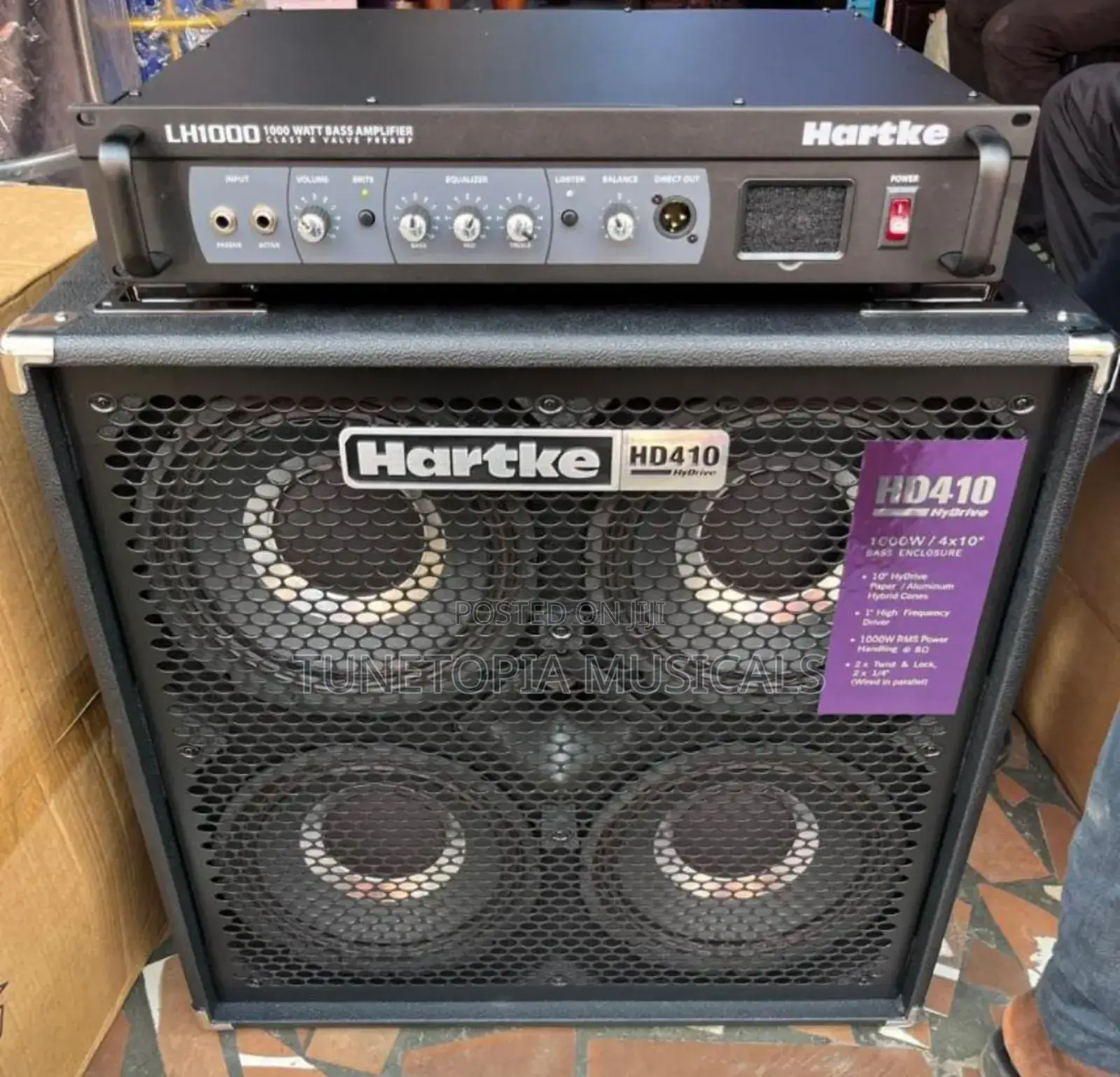 Hartke Lh1000 Head And Hd410 Cabinet Bass Guitar Combo