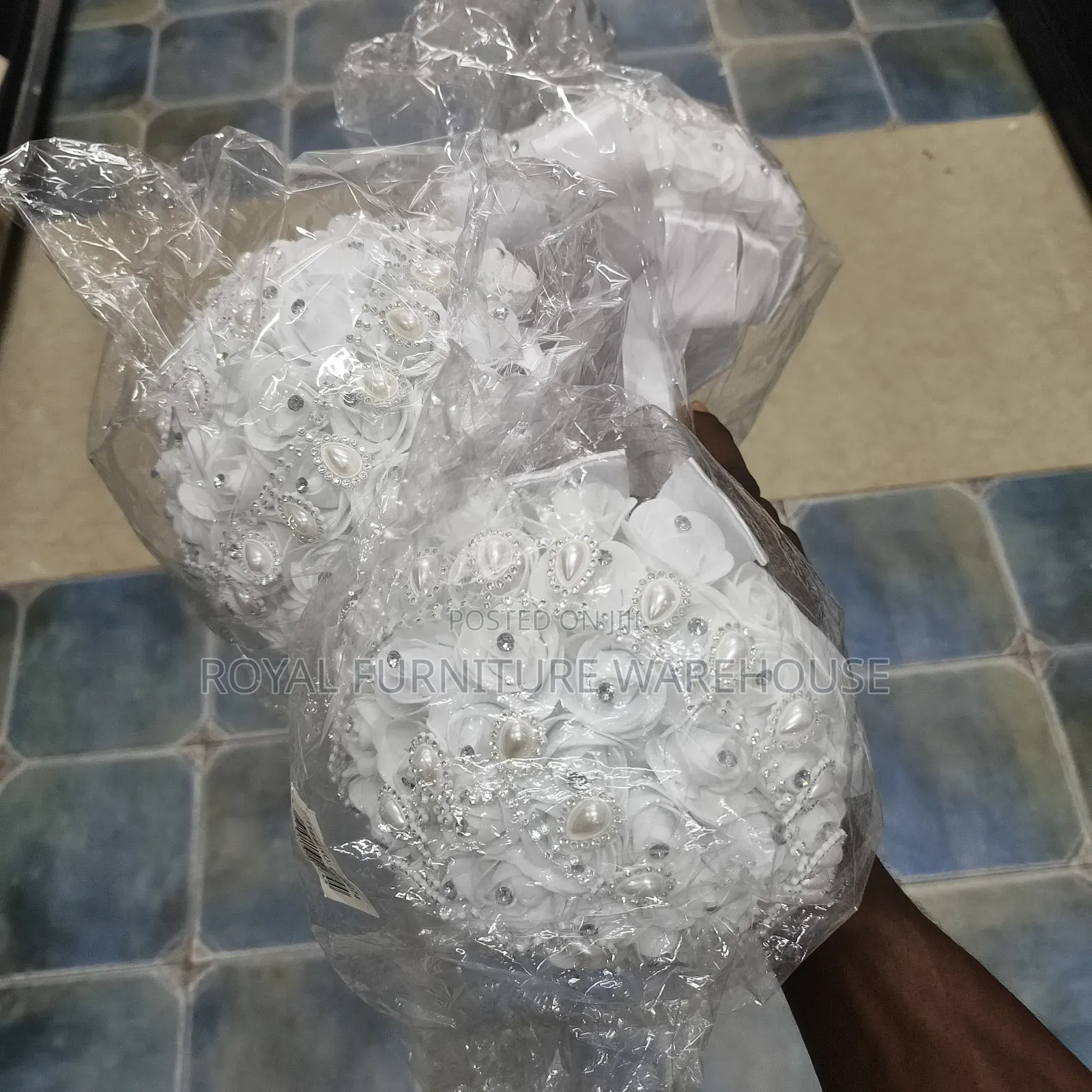 White Artificial Bridal Bouquet Flower.