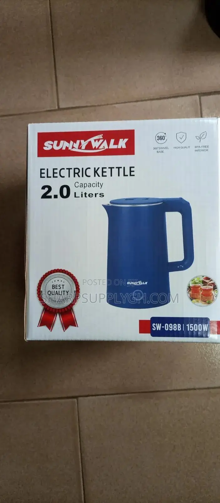 Sunnywalk Electric Kettle 2.0 Liters Sw-098b 1500w