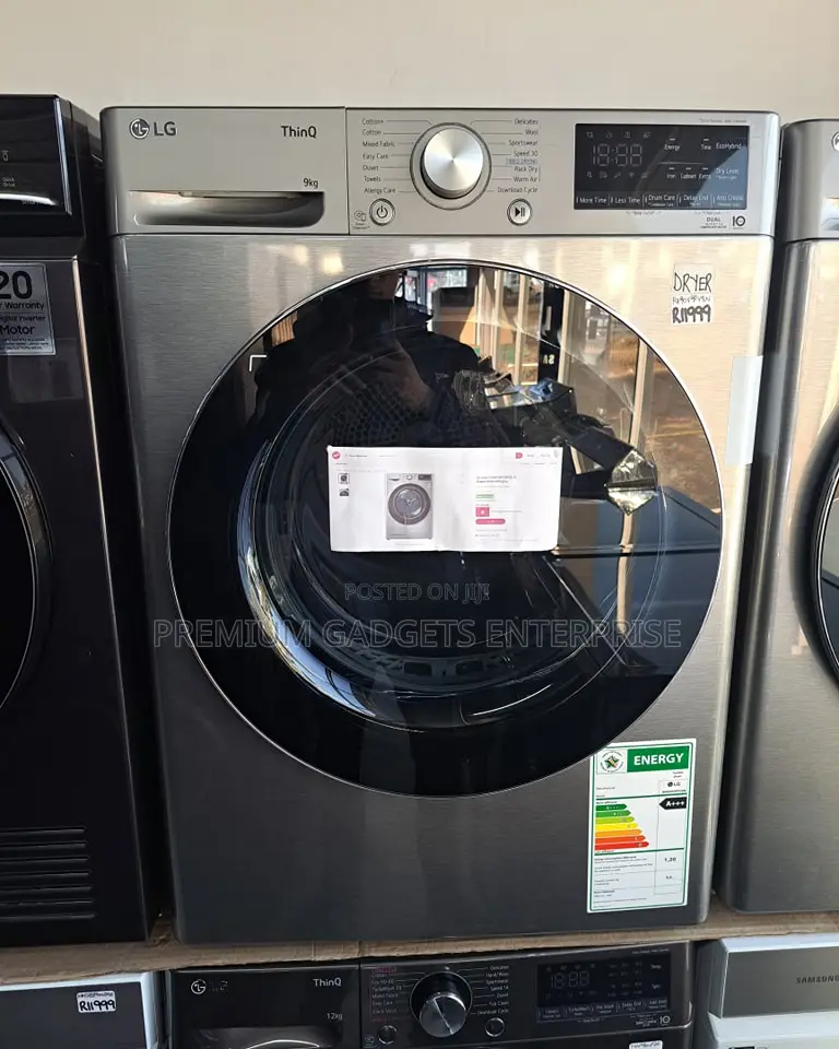 L.G. 9kg Dual Inverter Heat Pump, Tumble Dryer A+++ Energy Efficiency