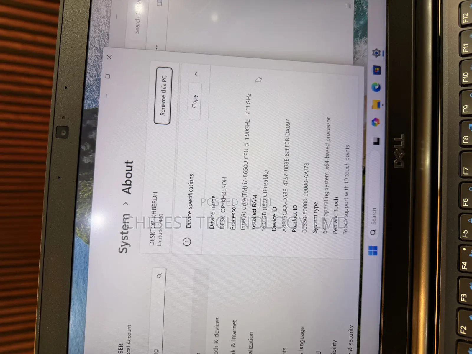 Laptop Dell Latitude 7490 16GB Intel Core i7 SSD 512GB