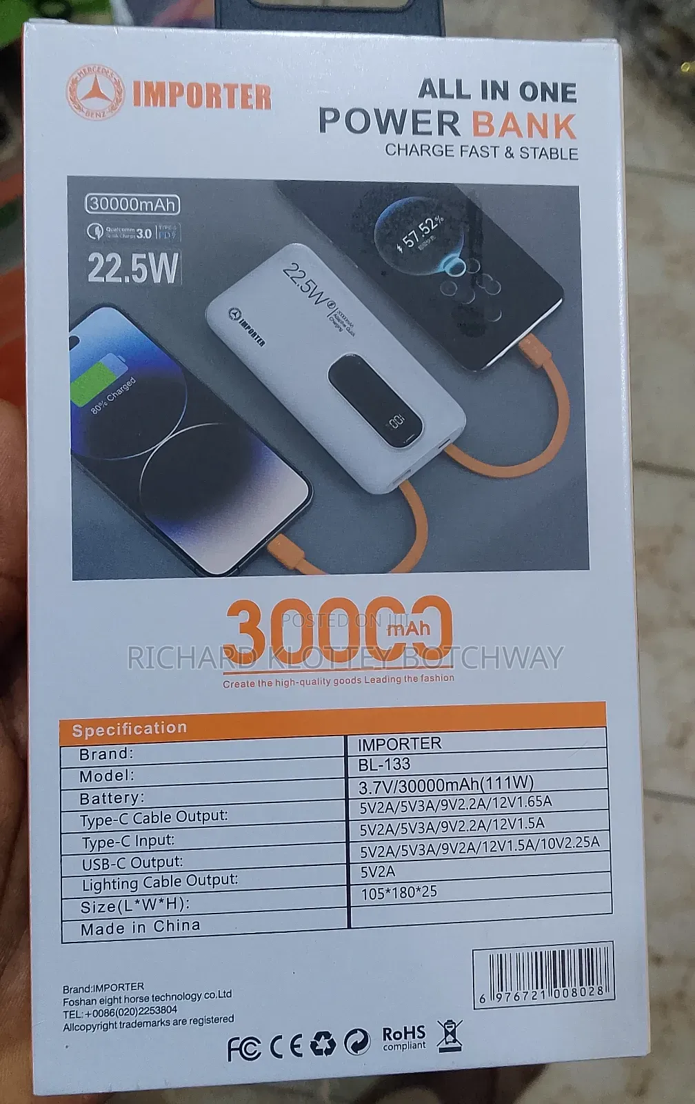 Importer All in One Power Bank 30000nah