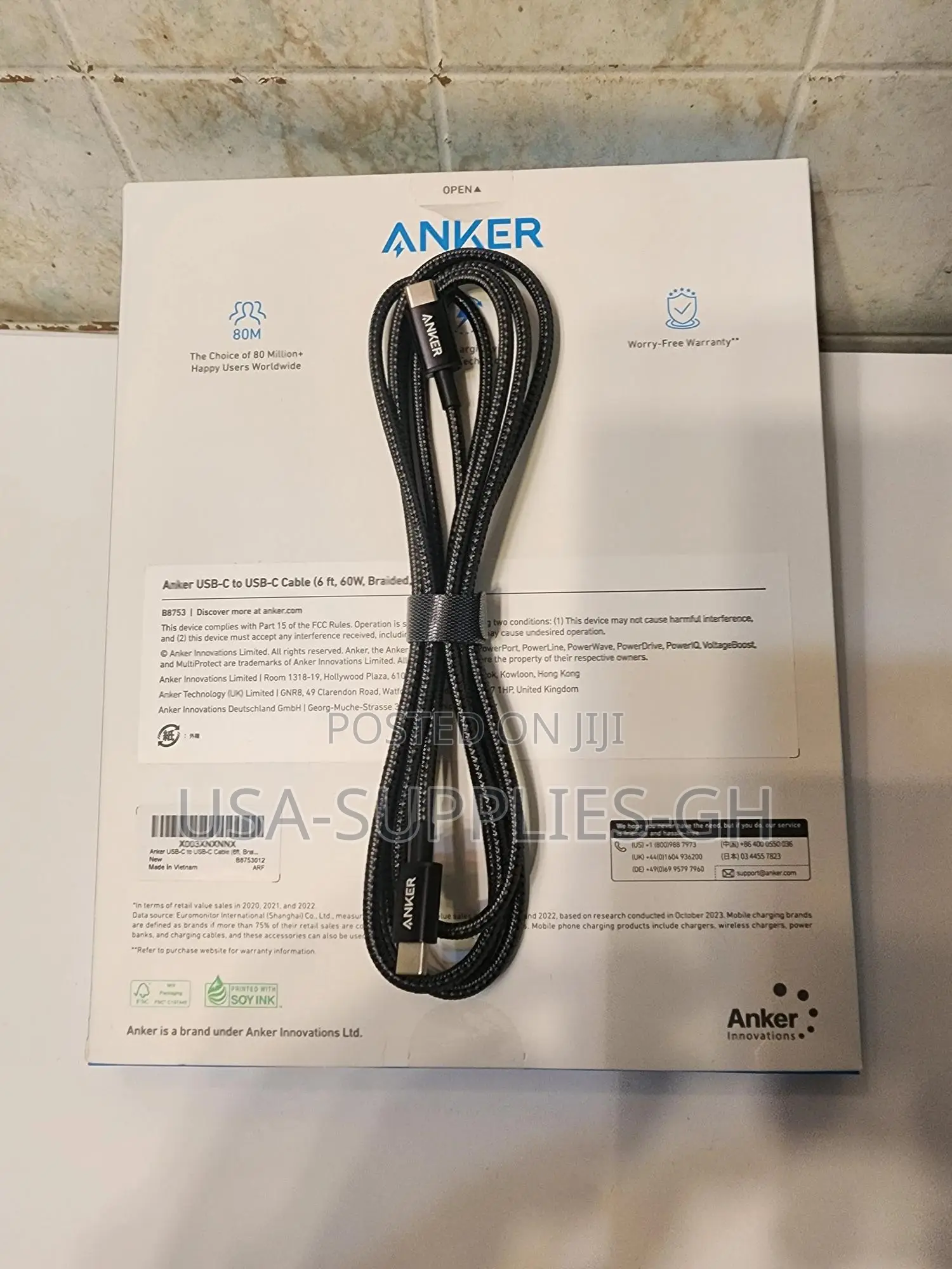 Anker Usb C To Usb C Cable 60w 6ft Fast Charging From Usa