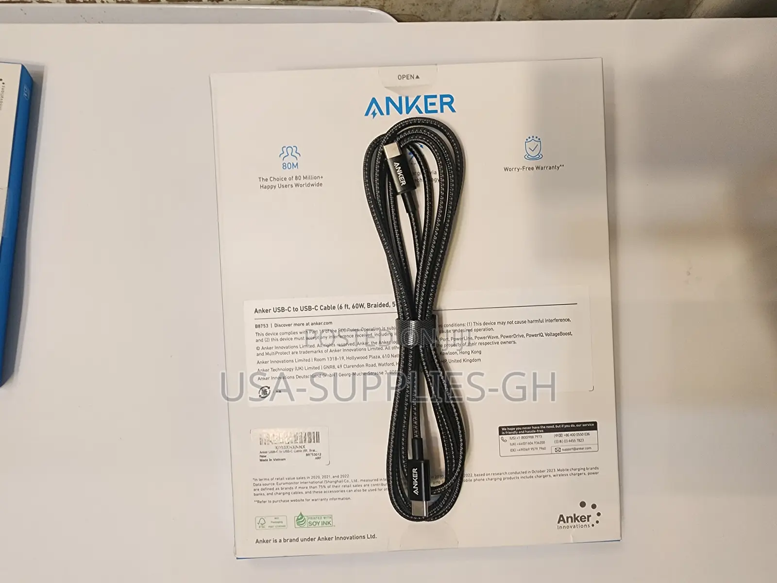 Anker Usb C To Usb C Cable 60w 6ft Fast Charging From Usa