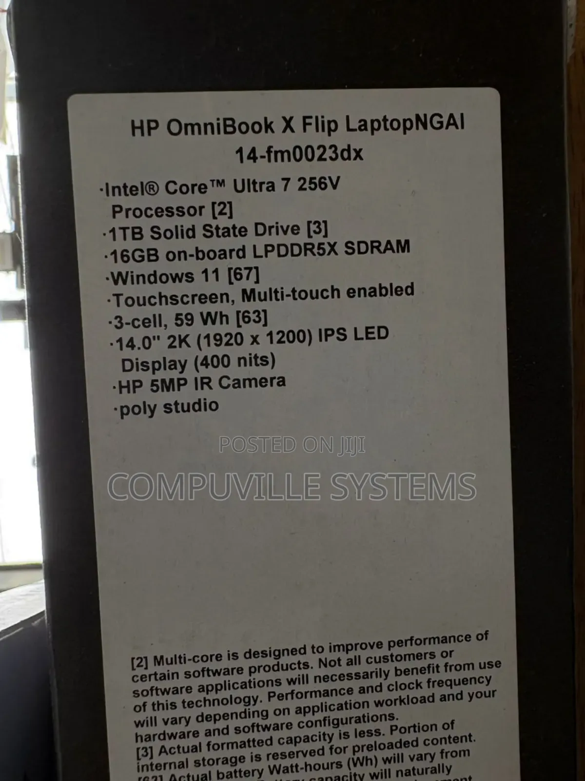 New Laptop HP OmniBook X Flip 14" 16GB Intel Core Ultra 7 SSD 1T