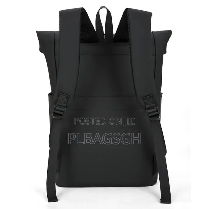 Potable Multi Fashionable Leather Backpack Black Color