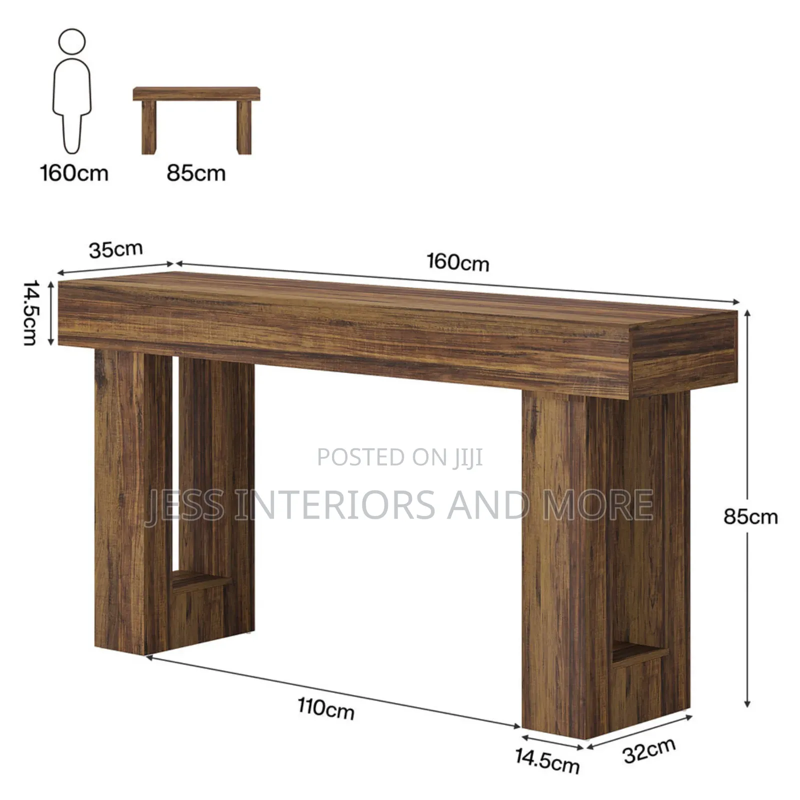 Console Table (160cm) Farmhouse Wooden