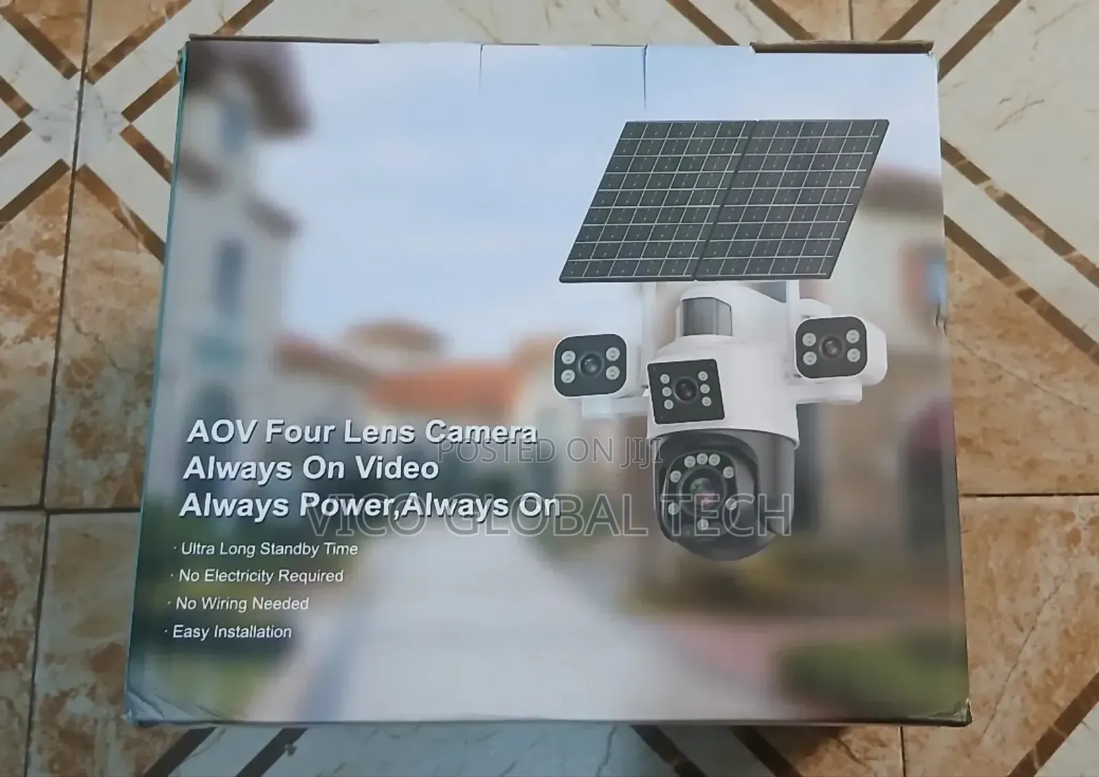 4-Lens Solar Powered Security Camera