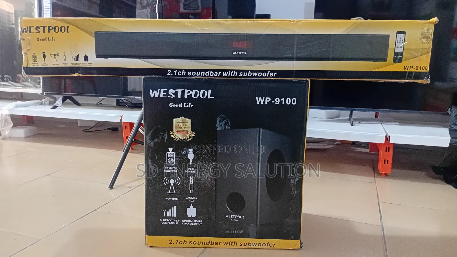 Westpool 2.1ch Speaker System + Subwoofer –Westpool Subwoofer Soundbar