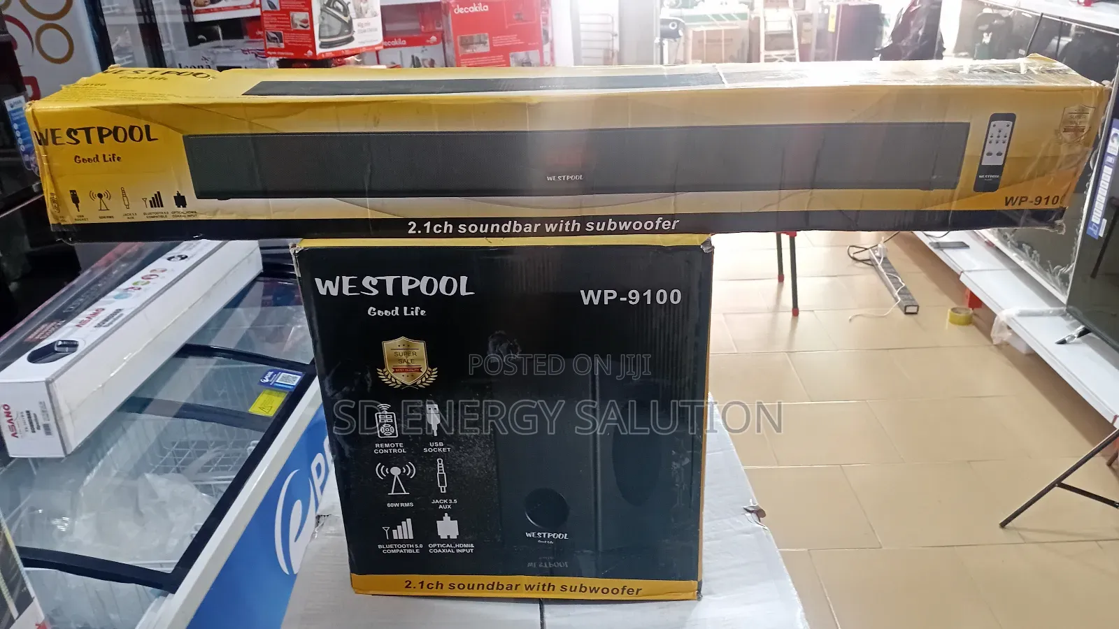 Westpool 2.1ch Soundbar Subwoofer – Rich Bass Soundbar