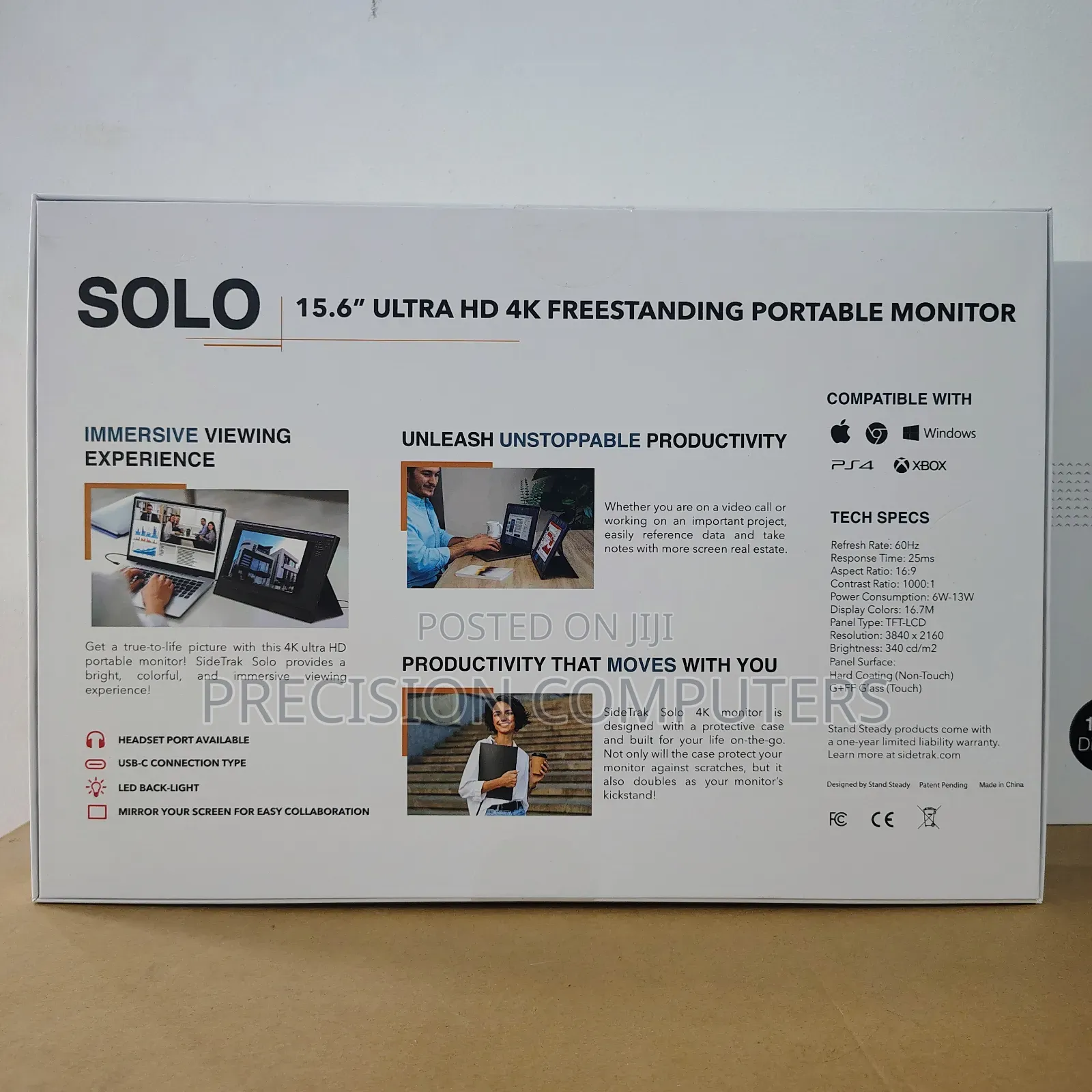 Solo Sidetrack 15.6" Uhd Touchscreen Portable Monitor