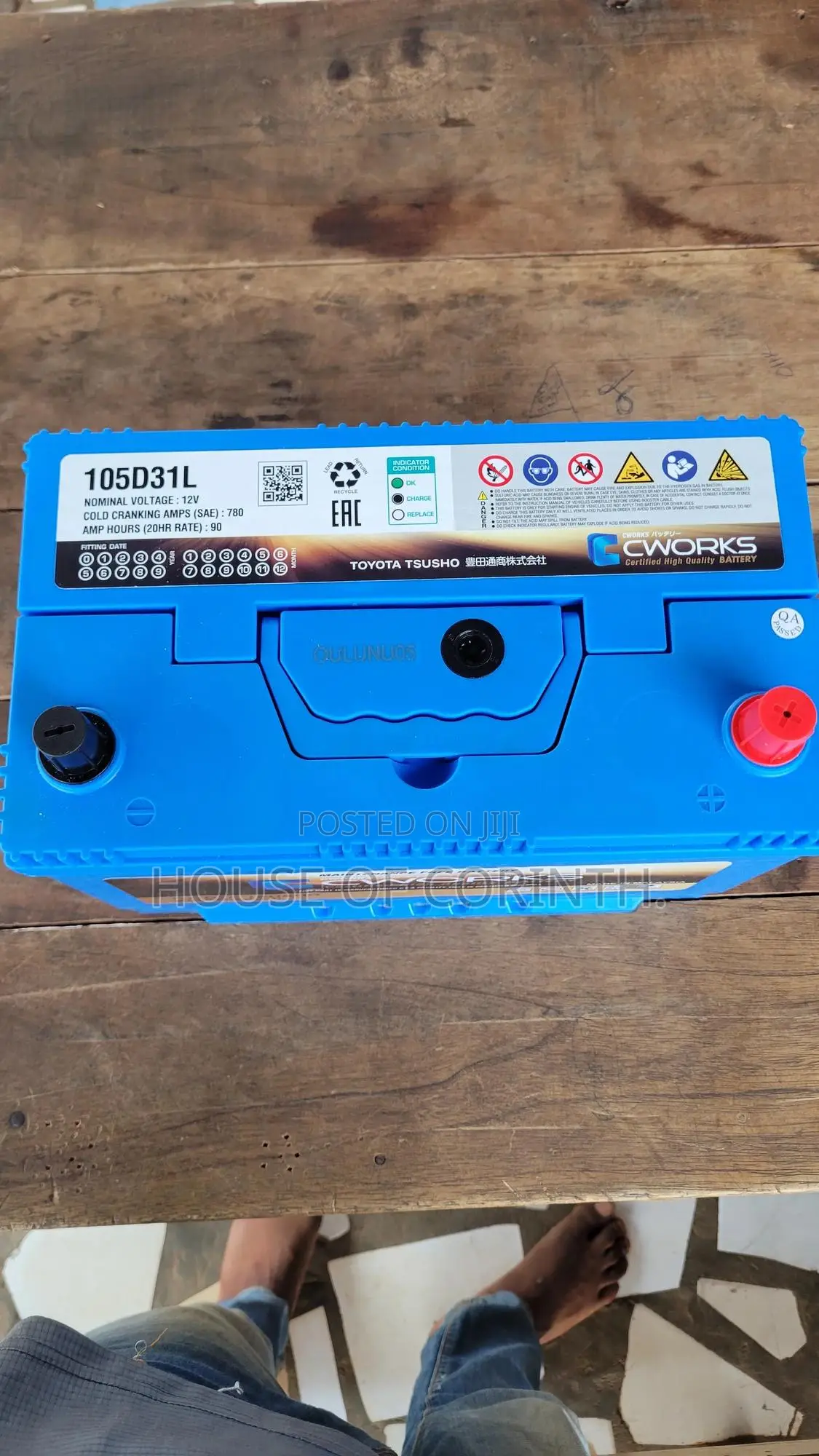 Toyota C-Works Battery 105d31l 17 Plates 90ah 12 Volts