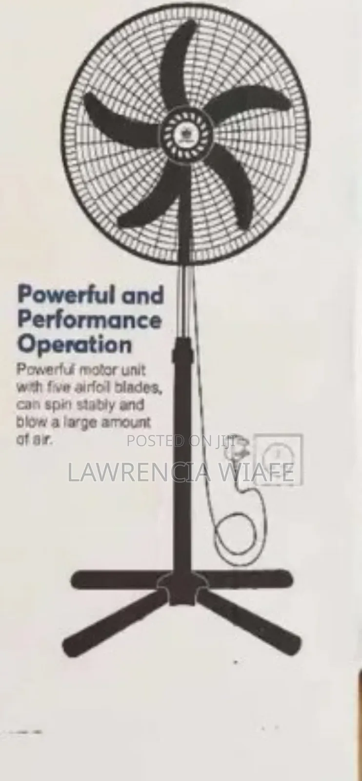 Luxtrend Standing Fan With 3 Speed