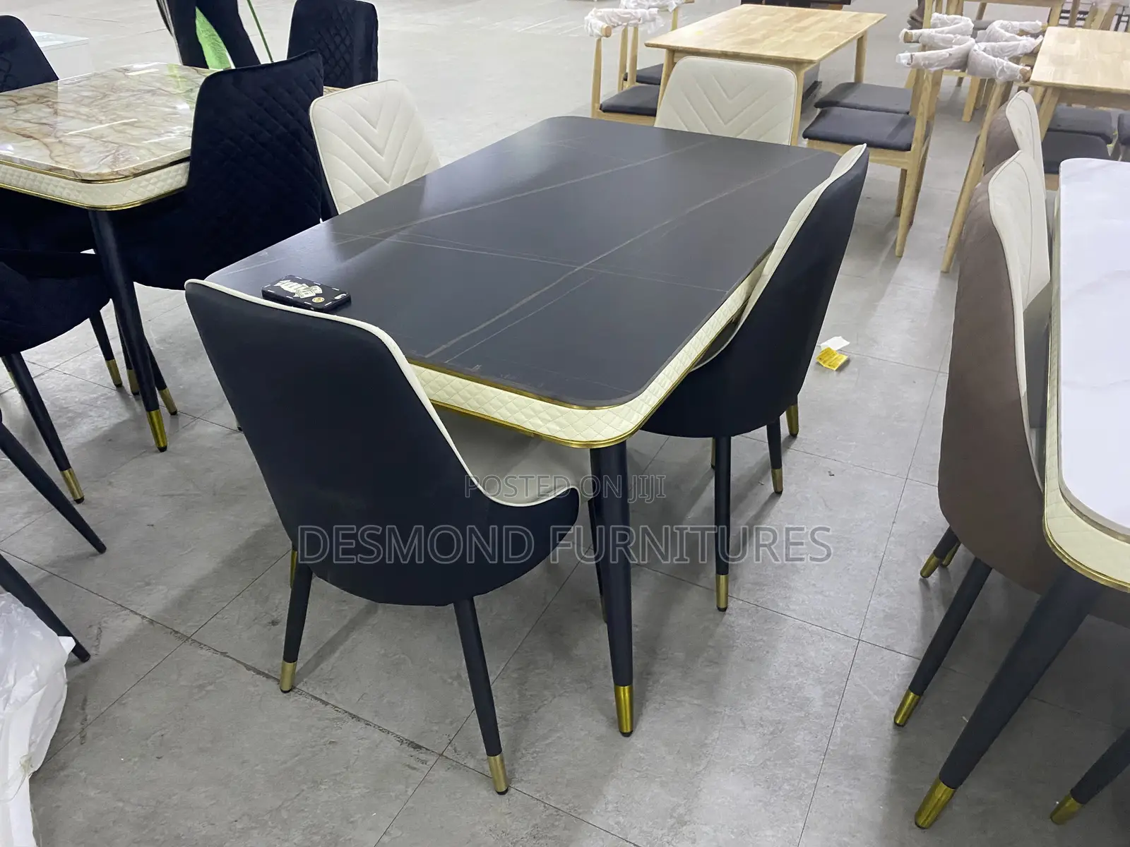 Marble Dining Table With 4 Chairs - Code (T101).