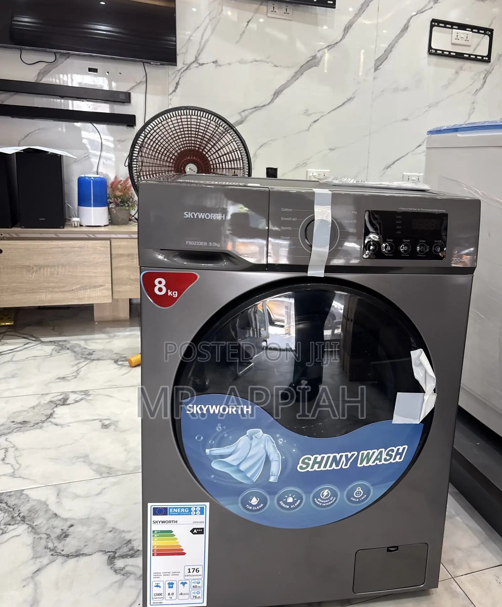 Lovely Skyworth 8kg Inverter Washing Machine(Gray) 