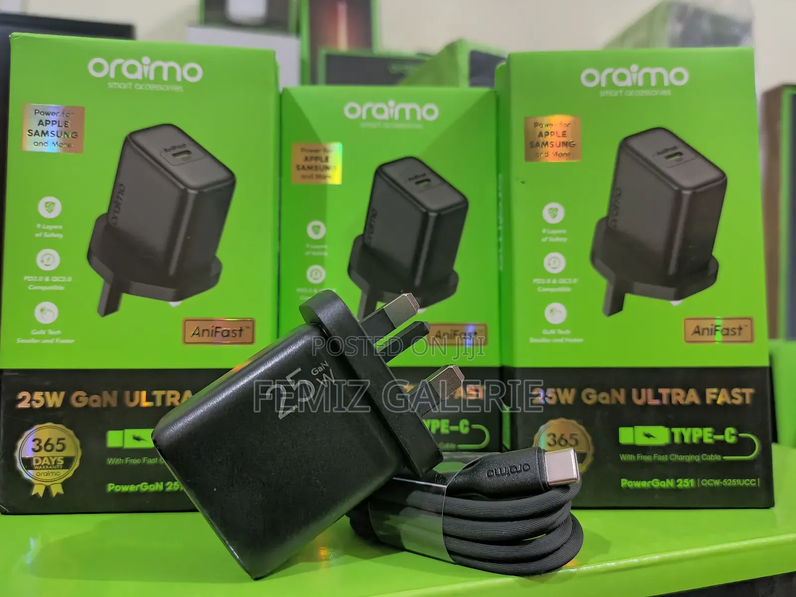 Oraimo Powergan 251 25w Gan Fast Mini Charger Set