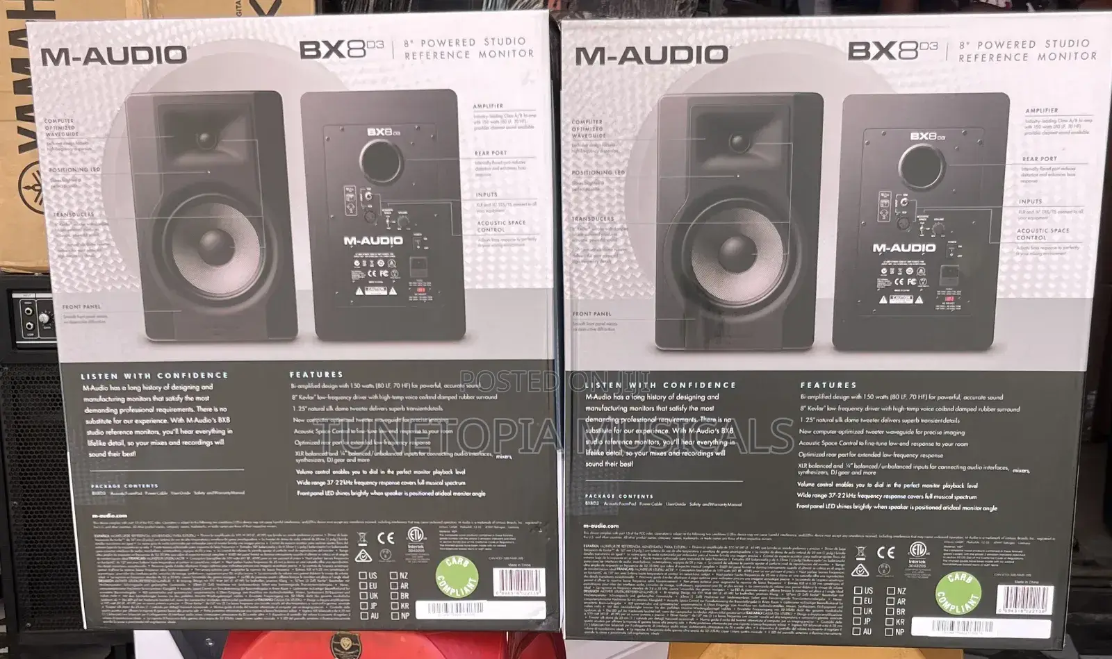 M-audio Bx8 D3 8" Powered Studio Reference Monitors.