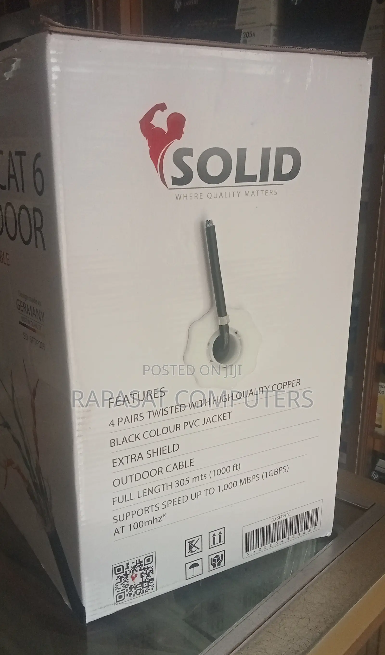Solid Cat 6 Sftp Outdoor Cable 305m