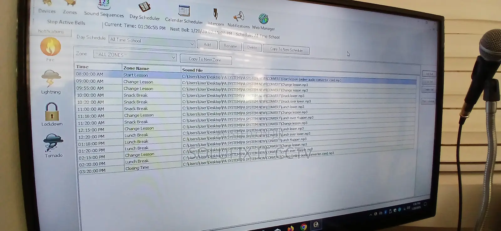 Bell Commander Software for Schools