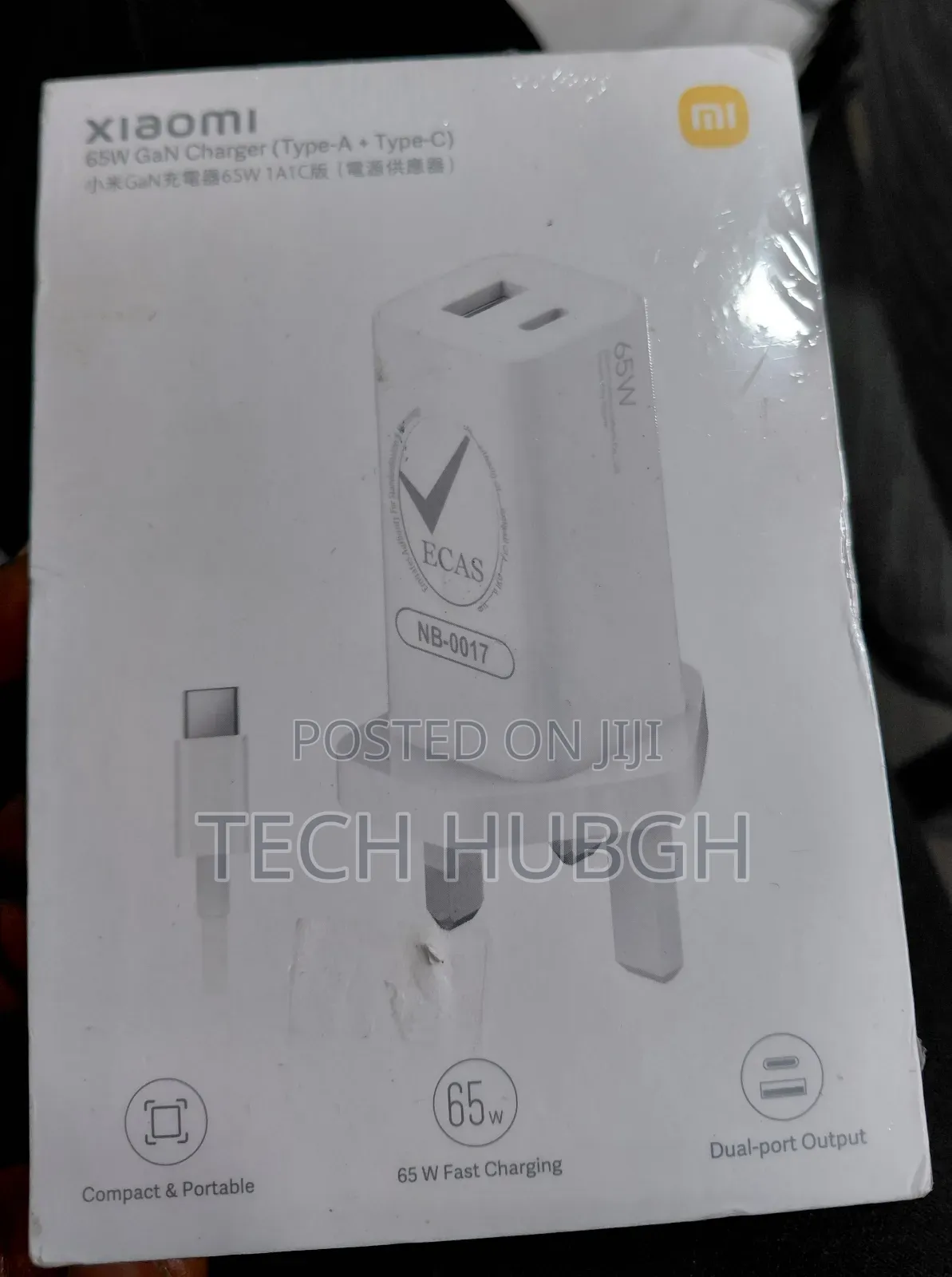 Xoaomi 65w Gan Charger (Type -a + Type -C )