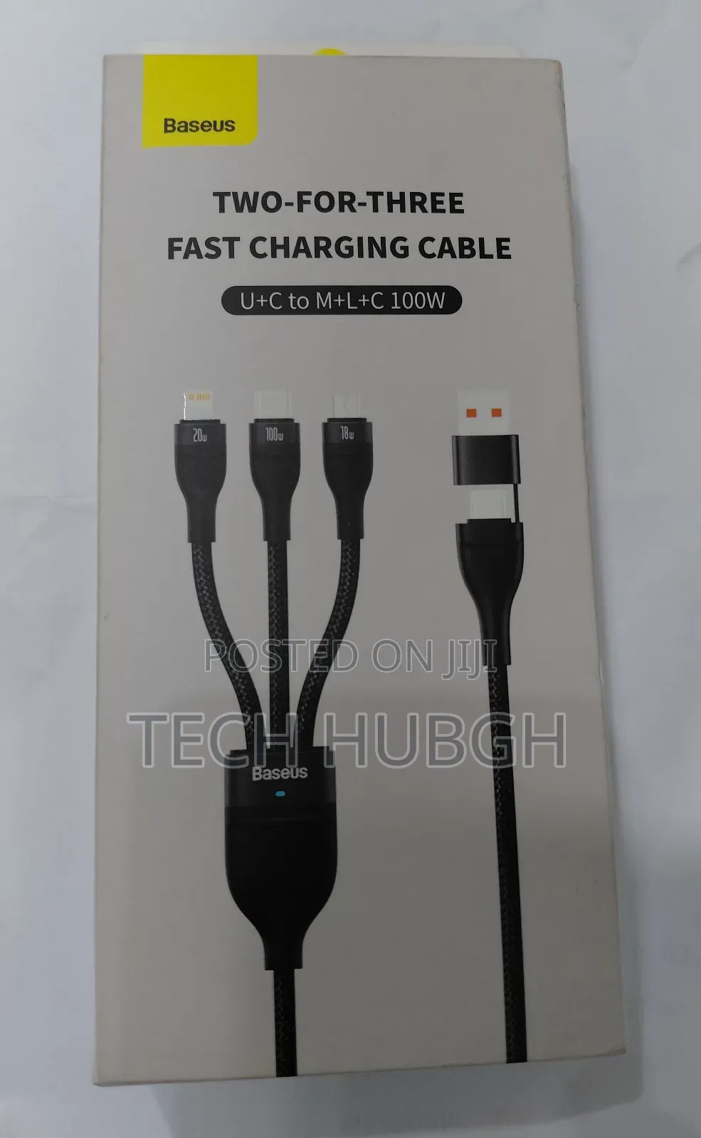 Baseus Two- For- Three Fast Charging Cable ( U+ C to M+ L+ C 100w )