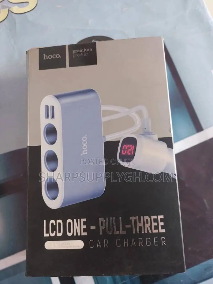 LCD One-Pull-Three Car Charger
