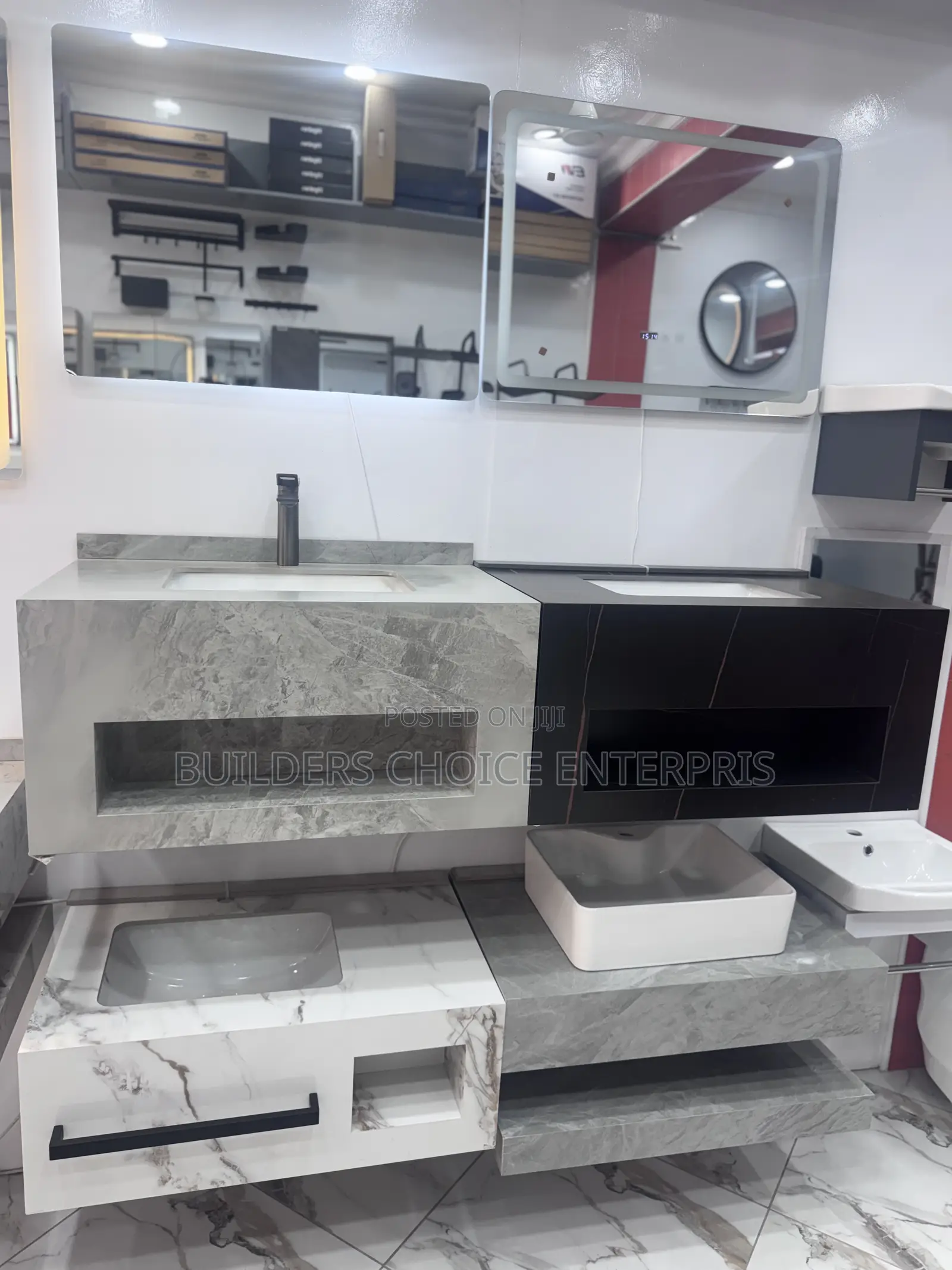 Marble Single Basin With Led Mirror