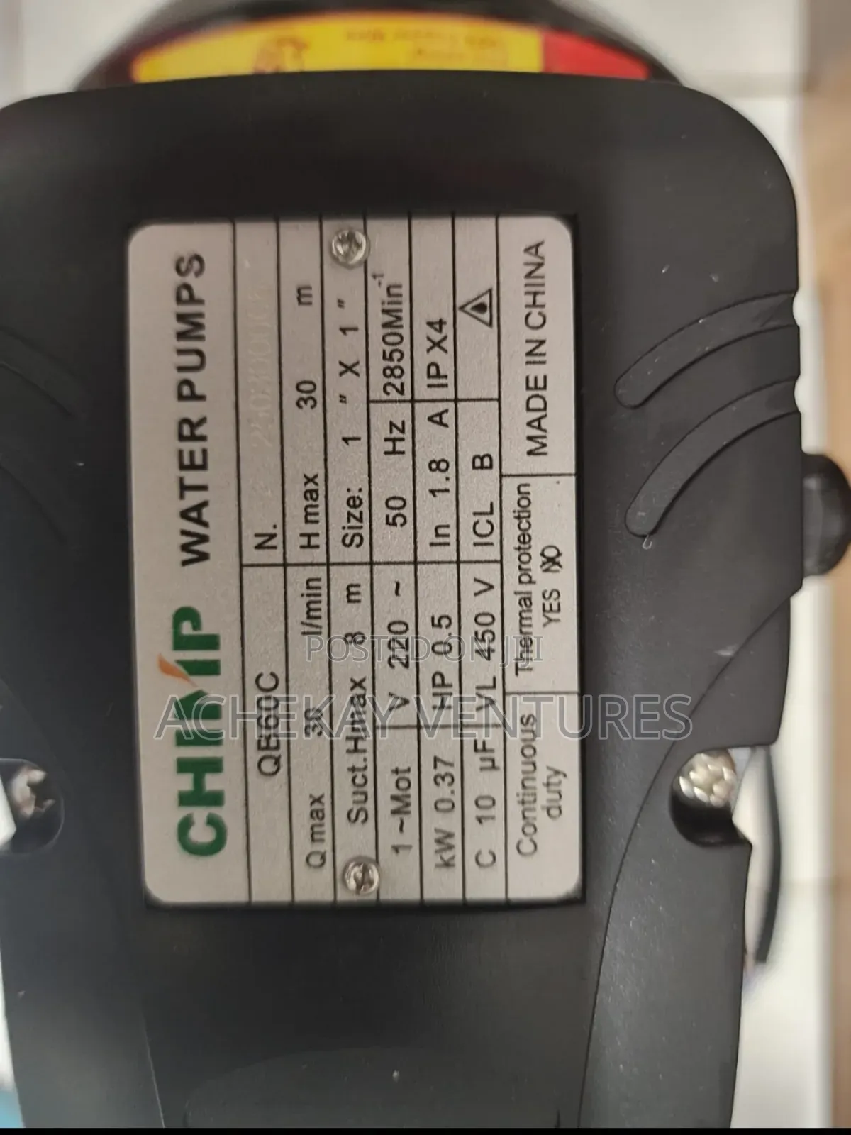 Chimp Water Pump 0.5hp – Copper Motor